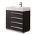 30" Black Vanity White Background (Cabinet w/ Counter & Sink Only)