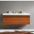 57" Teak Vanity Front View  (Cabinet w/ Counter & Sink Only)