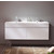 57" White Vanity Front View (Cabinet w/ Counter & Sink Only)