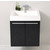 23" Black Vanity Front View  (Cabinet w/ Counter & Sink Only)