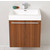 23" Teak Vanity Front View  (Cabinet w/ Counter & Sink Only)