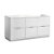 Fresca Valencia 48" Glossy White Free Standing Double Sink Modern Bathroom Cabinet , Vanity Base: 48" W x 19" D x 30" H