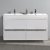 60" Glossy White Double Sink  Front View