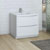 36" Glossy White Cabinet with Sink Side View
