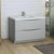  Glossy Gray Single Cabinet with Sink Side View