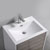 24" Glossy Ash Gray Cabinet with Sink Overhead View