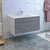 48" Glossy Ash Gray Single Cabinet with Sink Side View