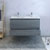 48" Ocean Gray Double Cabinet with Sinks Drawers Open