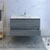 48" Ocean Gray Cabinet with Sink Drawers Open