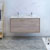 48" Rustic Natural Wood Double Cabinet with Sinks Front View