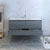 60" Ocean Gray Single Cabinet with Sink Drawers Open