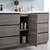60" Gray Wood Partitioned Cabinet with Sink Cabinet Open