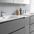 72" Gray Partitioned Cabinet with Sink Edge Close Up