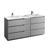 72" Gray Partitioned Cabinet with Sink Product View