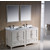 Fresca Oxford 60" Antique White Traditional Double Sink Bathroom Vanity, Dimensions of Vanity: 60" W x 20-3/8" D x 32-5/8" H