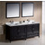 Fresca Oxford 72" Espresso Traditional Double Sink Bathroom Vanity, Dimensions of Vanity: 72" W x 20-3/8" D x 32-5/8" H