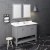 Fresca Manchester 48" Gray Traditional Double Sink Bathroom Vanity Set w/ Mirrors, Vanity: 48" W x 20-2/5" D x 34-4/5" H
