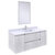 Fresca Formosa 48" Wall Hung Modern Bathroom Vanity Set w/ Mirror in Rustic White Finish, Base Cabinet: 48" W x 20-3/8" D x 20-5/16" H