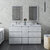 Fresca Formosa 60" Floor Standing Double Sink Modern Bathroom Vanity Set w/ Mirrors in Rustic White Finish, Base Cabinet: 60" W x 20-3/8" D x 34-7/8" H