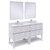Fresca Formosa 60" Floor Standing Double Sink Modern Bathroom Vanity Set w/ Open Bottom & Mirrors in Rustic White Finish, Base Cabinet: 60" W x 20-3/8" D x 34-7/8" H, 4 Drawers