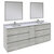 Fresca Formosa 84" Floor Standing Double Sink Modern Bathroom Vanity Set w/ Mirrors in Ash Finish, Base Cabinet: 84" W x 20-3/8" D x 34-7/8" H