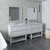 Fresca Formosa 84" Floor Standing Double Sink Modern Bathroom Vanity Set w/ Open Bottom & Mirrors in Rustic White Finish, Base Cabinet: 84" W x 20-3/8" D x 34-7/8" H