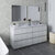 Fresca Formosa 72" Floor Standing Double Sink Modern Bathroom Vanity Set w/ Mirrors in Rustic White Finish, Base Cabinet: 72" W x 20-3/8" D x 34-7/8" H, 6 Drawers