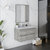 Fresca Formosa 30" Wall Hung Modern Bathroom Vanity Set w/ Mirror in Ash Finish, Base Cabinet: 30" W x 20-3/8" D x 20-5/16" H