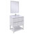 Fresca Formosa 30" Floor Standing Modern Bathroom Vanity Set w/ Open Bottom & Mirror in Rustic White Finish, Base Cabinet: 30" W x 20-3/8" D x 34-7/8" H