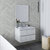 Fresca Formosa 30" Wall Hung Modern Bathroom Vanity Set w/ Mirror in Rustic White Finish, Base Cabinet: 30" W x 20-3/8" D x 20-5/16" H