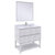 Fresca Formosa 36" Floor Standing Modern Bathroom Vanity Set w/ Open Bottom & Mirror in Rustic White Finish, Base Cabinet: 36" W x 20-3/8" D x 34-7/8" H