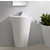 Fresca Parma 24" White Pedestal Sink with Medicine Cabinet - Modern Bathroom Vanity, Dimensions of Vanity: 24" W x 20" D x 33-3/8" H