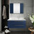 Fresca Lucera 36" Royal Blue Wall Hung Undermount Sink Modern Bathroom Vanity Set w/ Medicine Cabinet - Right Version, Vanity: 36"W x 20-2/5"D x 15-4/5"H, Medicine Cabinet: 31-1/2"W x 23-3/5"H x 6"D