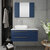 Fresca Lucera 36" Royal Blue Wall Hung Vessel Sink Modern Bathroom Vanity Set w/ Medicine Cabinet - Left Version, Vanity: 36"W x 20-2/5"D x 20-4/5"H, Medicine Cabinet: 31-1/2"W x 23-3/5"H x 6"D