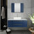 Fresca Lucera 42" Royal Blue Wall Hung Vessel Sink Modern Bathroom Vanity Set w/ Medicine Cabinet, Vanity: 42"W x 20-2/5"D x 20-4/5"H, Medicine Cabinet: 31-1/2"W x 23-3/5"H x 6"D