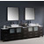 Fresca Torino 108" Espresso Modern Double Sink Bathroom Vanity with 3 Side Cabinets and Vessel Sinks, Dimensions of Vanity: 108" W x 18-1/8" D x 35-5/8" H