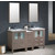 60" Gray Oak Double Sink Vanity Set w/ Mirror