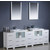 Fresca Torino 84" White Modern Double Sink Bathroom Vanity with 3 Side Cabinets and Integrated Sinks, Dimensions of Vanity: 84" W x 18-1/8" D x 33-3/4" H