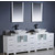 Fresca Torino 84" White Modern Double Sink Bathroom Vanity with 3 Side Cabinets and Vessel Sinks, Dimensions of Vanity: 84" W x 18-1/8" D x 35-5/8" H