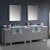 96" Gray Double Sink Vanity Set with Mirror