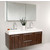 Fresca Opulento 54" Walnut Modern Double Sink Bathroom Vanity with Medicine Cabinet, Dimensions of Vanity: 54" W x 18-5/8" D x 23-1/2" H