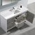 60" Ash Gray Single Sink Opened Front View