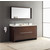 Fresca Allier 60" Wenge Brown Modern Double Sink Bathroom Vanity with Mirror, Dimensions of Vanity: 60" W x 21/2" D x 33-1/2" H