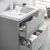 36" Glossy Gray Full Vanity Set Drawers Open Close Up