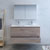 48" Rustic Natural Wood Double Full Vanity Set Drawers Open