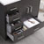 Left Dark Gray Oak Full Vanity Set Tiered Drawers