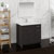 Right Dark Gray Oak Full Vanity Set Side View