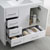 Left Glossy White Full Vanity Set Tiered Drawers