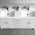 Glossy White Double Full Vanity Set Tiered Drawers