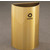 Open Top Half Round Recycling Receptacle with No Lid or Inner Liner